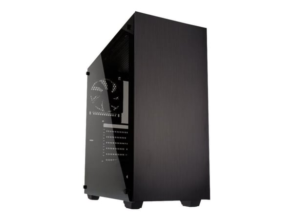 Kolink Stronghold - Tower - utökad ATX - genomskinlig sidopanel (härdat glas) - ingen strömförsörjning (ATX) - svart - USB/ljud
