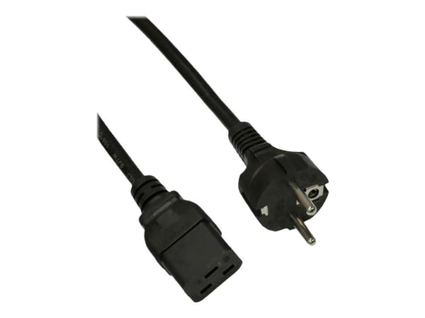 Akyga Pro Series - Verkkokaapeli - virta CEE 7/7 (naaras) IEC 60320 C19 - 250 V - 16 A - 1,8 m - musta - musta