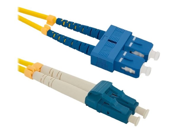 Qoltec - Koblingskabel - SC/UPC-enkeltmodus (hann) til LC/UPC-enkeltmodus (hann) - 2 m - fiberoptisk - dupleks - 9 / 125 micron - G.652D - halogenf...