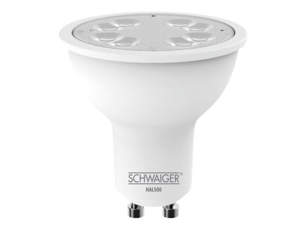 Schwaiger HAL500 - LED-lyspære - GU10 - 5.4 W (ekvivalent 50 W) - klasse G - warm white/neutral white/cold white light - 2700-6500 K - hvit