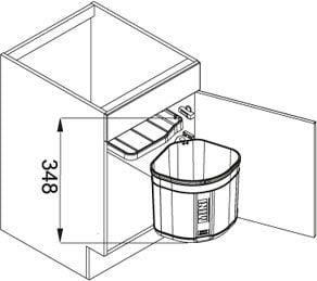 Franke Sorter Mini, 17 l, Rektangulær, Plast, Sort, 300 mm, 300 mm