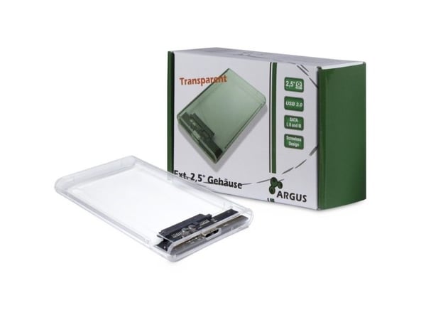 Inter-Tech Argus GD-25000 - Drevkabinett - 2.5" - SATA 6Gb/s - USB 3.0 - gjennomsiktig