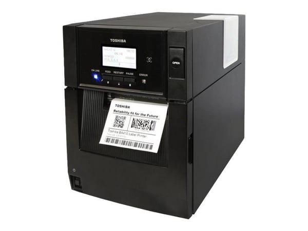 Toshiba TEC BA410T-GS12-QM-S - Tarratulostin - suoralämpötulostus - rulla (11,8 cm) - 203 dpi - jopa 203,2 mm/s - USB 2.0, LAN, NFC, Bluetooth 2.1 EDR