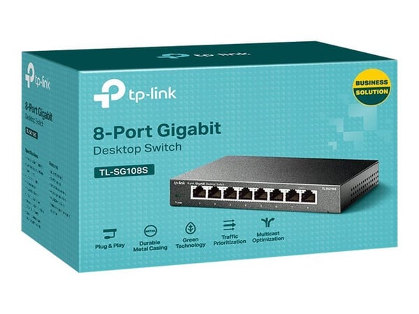 TP-Link TL-SG108S - Switch - 8 x 10/100/1000 - stasjonær