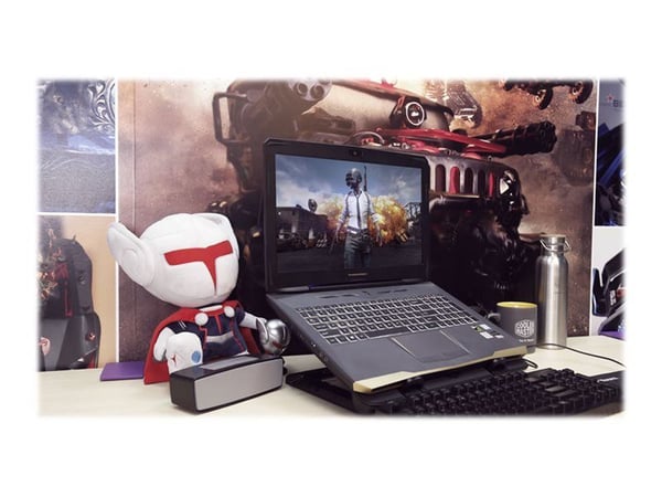 Cooler Master Notepal ERGOSTAND IV - Fläkt till bärbar dator/notebook - med 4-ports USB-hubb - 140 mm - svart