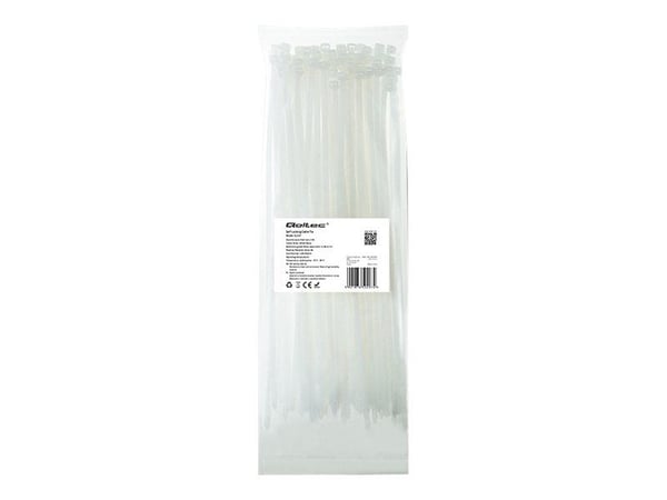 Qoltec - Kabelsamlare - 30 cm - vit (paket om 100)