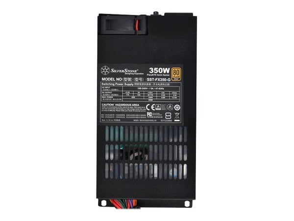 SilverStone TFX Series FX350-G - Strømforsyning (intern) - ATX12V / Flex ATX - 80 PLUS Gold - AC 90 - 264 V - 350 Watt - aktiv PFC - sort