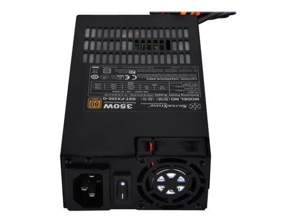 SilverStone TFX Series FX350-G - Strømforsyning (intern) - ATX12V / Flex ATX - 80 PLUS Gold - AC 90 - 264 V - 350 Watt - aktiv PFC - sort