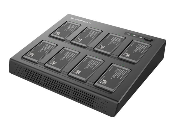 Grandstream GMC08 - Batterilader + AC-strømadapter - 8 x batterier lader - 24 watt - 1 A - 8 utgangskontakter - for P/N: WP820-BATT