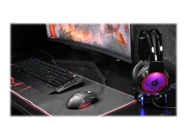 Conceptronic DJEBBEL 8 - Mus - ergonomisk - optisk - 8 knapper - kablet - USB - svart, sølv