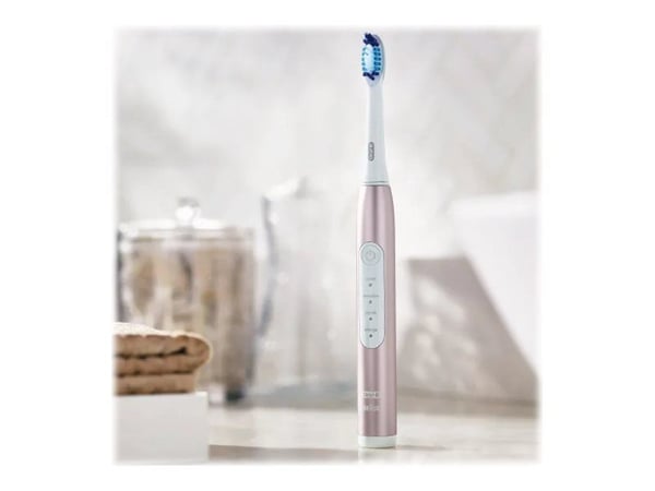 Oral-B Pulsonic Slim Luxe 4000, Aikuinen, Sonic-hammasharja, Päivittäinen käyttö, Herkkä, Valkaisu, 62000 liikettä minuutissa, Platina, 2 min