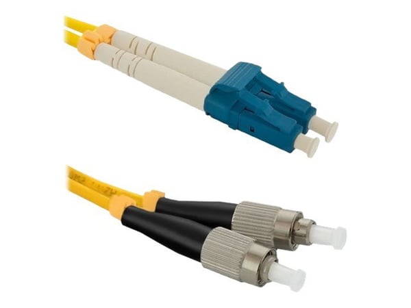 Qoltec - Koblingskabel - LC/UPC-enkeltmodus (hann) til FC/UPC-enkeltmodus (hann) - 3 m - fiberoptisk - dupleks - 9 / 125 micron - G.652D - halogenf...