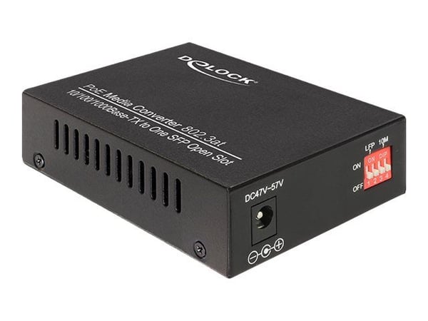 Delock Gigabit Ethernet Media Converter - Kuitumuuntamo - GigE - 10Base-T, 100Base-TX, 1000Base-T, 1000Base-X - SFP (mini-GBIC) / RJ-45