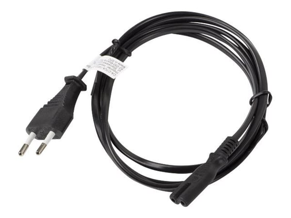 Lanberg - Strømkabel - Europlug (han) til IEC 60320 C7 - 10 A - 1,8 m - lajiteltu - Europa