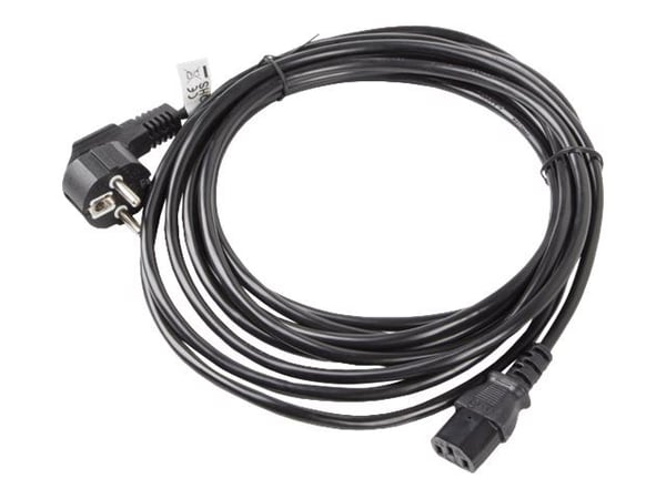 Lanberg - Strömkabel - CEI 23-16/VII / CEE 7/3 til power IEC 60320 C13 - 10 A - 5 m - sort