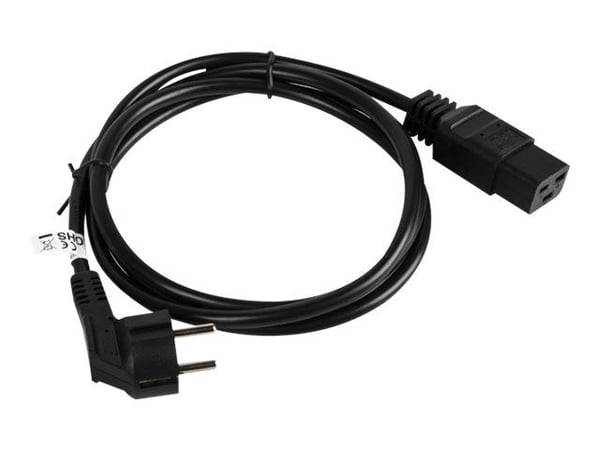 Lanberg - Sähköjohto - CEE 7/7 (han) vinklet til IEC 60320 C19 - 16 A - 1,8 m - lajittelu
