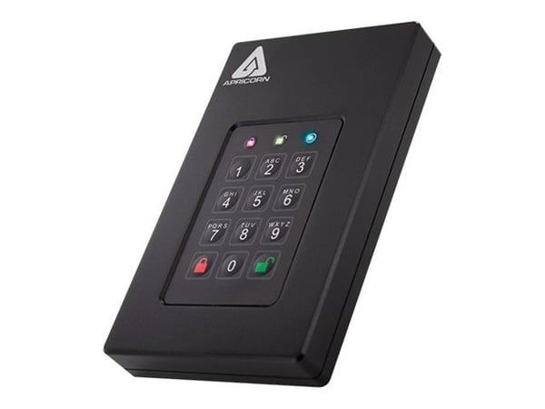 Apricorn Aegis Fortress L3 - Harddisk - kryptert - 2 TB - ekstern (bærbar) - USB 3.1 - buffer: 8 MB - 256-bit AES-XTS, FIPS 140-1 Level 3 - TAA-sam...