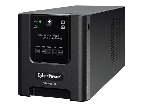 CyberPower Professional Tower Series PR750ELCDGR - UPS - AC 230 V - 675 watt - 750 VA - enkeltfase - RS-232, USB - utgangskontakter: 4 - aktiv PFC ...