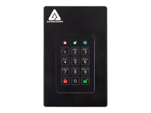 Apricorn Aegis Fortress L3 - Hårddisk - krypterad - 1 TB - extern (bärbar) - USB 3.1 - buffert: 8 MB - 256-bit AES-XTS, FIPS 140-1 Level 3 - TAA-ko...