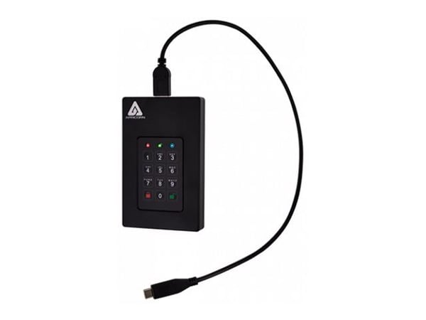 Apricorn Aegis Fortress L3 - Hårddisk - krypterad - 1 TB - extern (bärbar) - USB 3.1 - buffert: 8 MB - 256-bit AES-XTS, FIPS 140-1 Level 3 - TAA-ko...