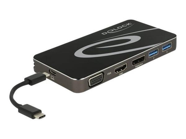 DeLOCK 87773, Langallinen, USB 3.2 Gen 1 (3.1 Gen 1) Type-C, 4,5 W, Musta, 3840 x 2160 pikseliä, Kiina