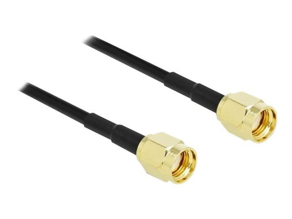 Delock - Antennikaapeli - RP-SMA stik til RP-SMA stik - 10 m - koaksial - sort