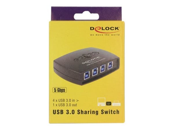 Delock USB 3.0 Sharing Switch 4 - 1 - USB-periferdelesvitsj - 4 x SuperSpeed USB 3.0 - stasjonær