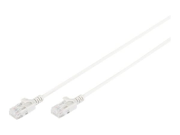 DIGITUS Slim - Koblingskabel - RJ-45 (hann) til RJ-45 (hann) - 1 m - UTP - CAT 6 - halogenfri, formstøpt, uten hindringer - grå
