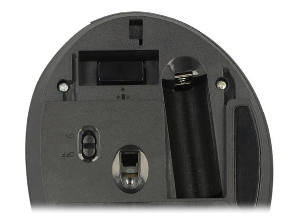 Delock Ergonomic - Vertikal mus - ergonomisk - høyrehendt - optisk - 6 knapper - trådløs - 2.4 GHz - USB trådløs mottaker - svart - løsvekt