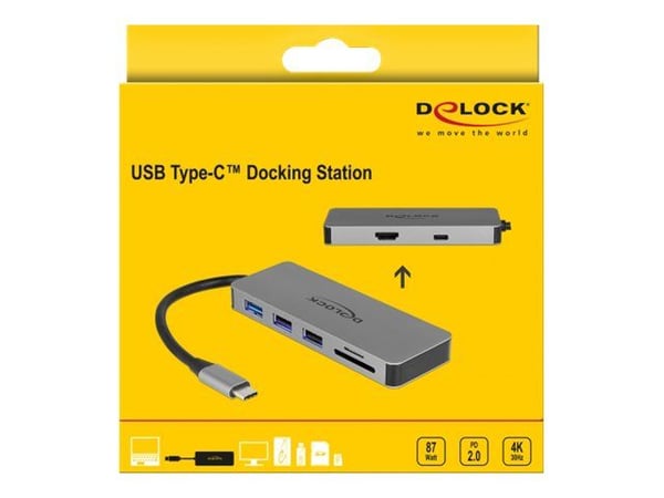 Delock USB Type-C telakointiasema mobiililaitteille - Telakointiasema - USB-C - HDMI