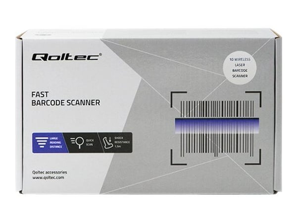 Qoltec - Strekkodeskanner - portabel - 120 skann/sek - dekodet - RF(2.4 GHz)