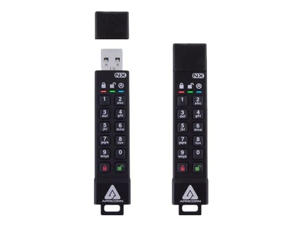 Apricorn Aegis Secure Key 3NX - USB-flashstasjon - kryptert - 64 GB - USB 3.1 Gen 1 - FIPS 140-2 Level 3