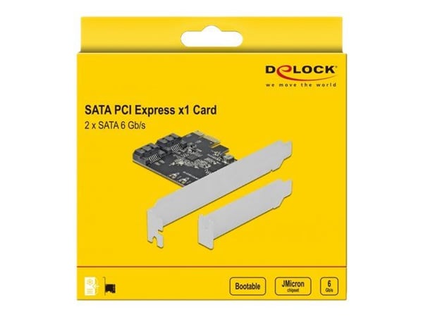 Delock - Lagringskontroll - 2-kanals - SATA 6 Gb/s - lav profil - PCIe 3.0