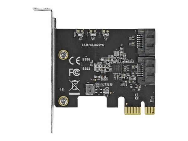 Delock - Lagringskontroll - 2-kanals - SATA 6 Gb/s - lav profil - PCIe 3.0