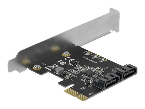 Delock - Lagringskontroll - 2-kanals - SATA 6 Gb/s - lav profil - PCIe 3.0