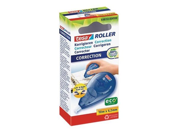 Tesa ecoLogo - Retterulle - 4.2 mm x 10 m - hvit - plastikk, PET