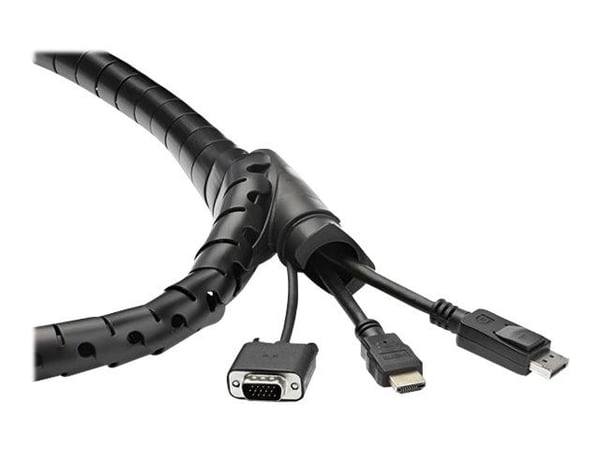 StarTech.com 1.5m (4.9ft) Cable Management Sleeve - Spiral - 1.8" (45mm) Diameter - W/ Cable Loading Tool (CMSCOILED3) - Set med kabelfodral - svar...