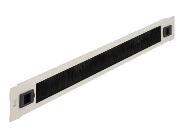 Delock Cable Management Brush Strip - Styringspanel for rackkabler med børste - grå - 1U - 19"