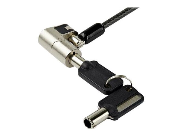 Startech 6.5' (2m) 3-in-1 Universal Laptop Cable Lock, Keyed Laptop/Desktop Security Cable Lock Compatible w/ K-Slot, Nano & Wedge Slot Computer, A...