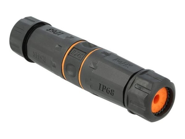 Delock - Nettverkkopler - RJ-45 (hunn) til RJ-45 (hunn) - STP - CAT 6a - svart, rød