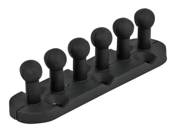 Delock - Kabelholder - skrivebordsmonterbar, overflatemonterbar, veggmonterbar - svart (en pakke 6)