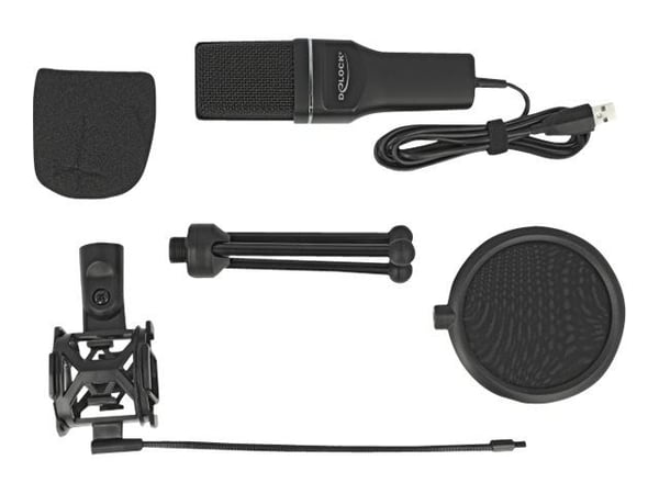 Delock USB kondensaattorimikrofonisarja podcastingiin, pelaamiseen ja laulamiseen - Mikrofonit - USB - lajitelma - lajitelma