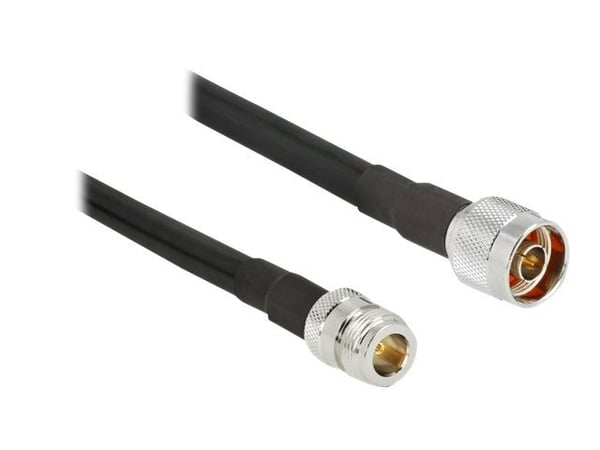Delock - Antennförlängningskabel - N-kontakt hane till N-kontakt hona - 10 m - koaxial - svart - utomhus