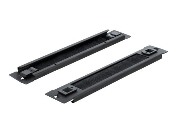 Delock - Panel med rektangulär kabelgenomgång - rackmontering - svart - 1U - 10"
