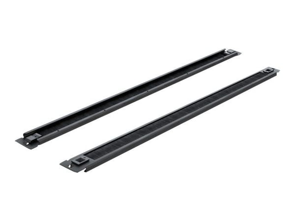 Delock - Panel med rektangulär kabelgenomgång - rackmontering - svart - 1U - 19"