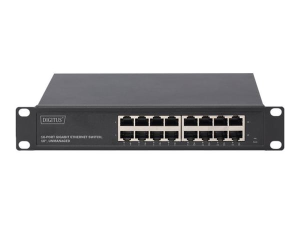 DIGITUS DN-80115 - Switch - ikke-styrt - 16 x 10/100/1000 - rackmonterbar