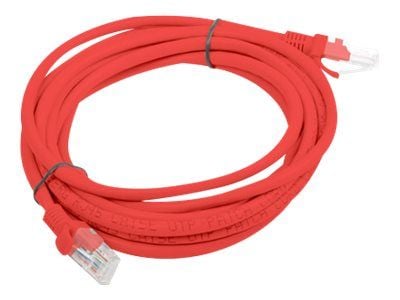 Lanberg - Koblingskabel - RJ-45 (hann) til RJ-45 (hann) - UTP - CAT 5e - formstøpt, uten hindringer, flertrådet - rød, RAL 3017