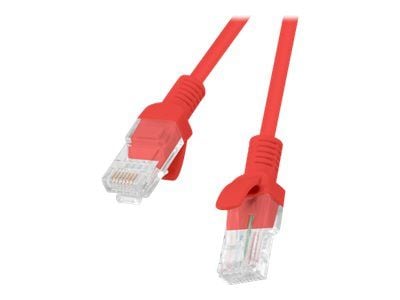 Lanberg - Koblingskabel - RJ-45 (hann) til RJ-45 (hann) - 25 cm - UTP - CAT 5e - formstøpt, uten hindringer, flertrådet - rød, RAL 3017