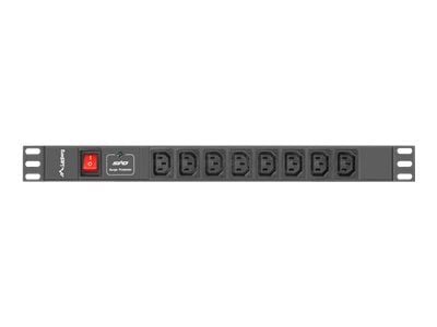 Lanberg PDU-08I-0200-C20-BK - Overspenningsavleder (kan monteres i rack) - AC 220-250 V - 4000 watt - enkeltfase - utgangskontakter: 8 - 1U - 19" -...