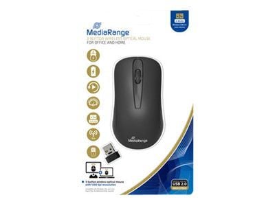 MediaRange MROS209, Oikeakätinen, Optinen, Langaton RF, 1200 DPI, Musta